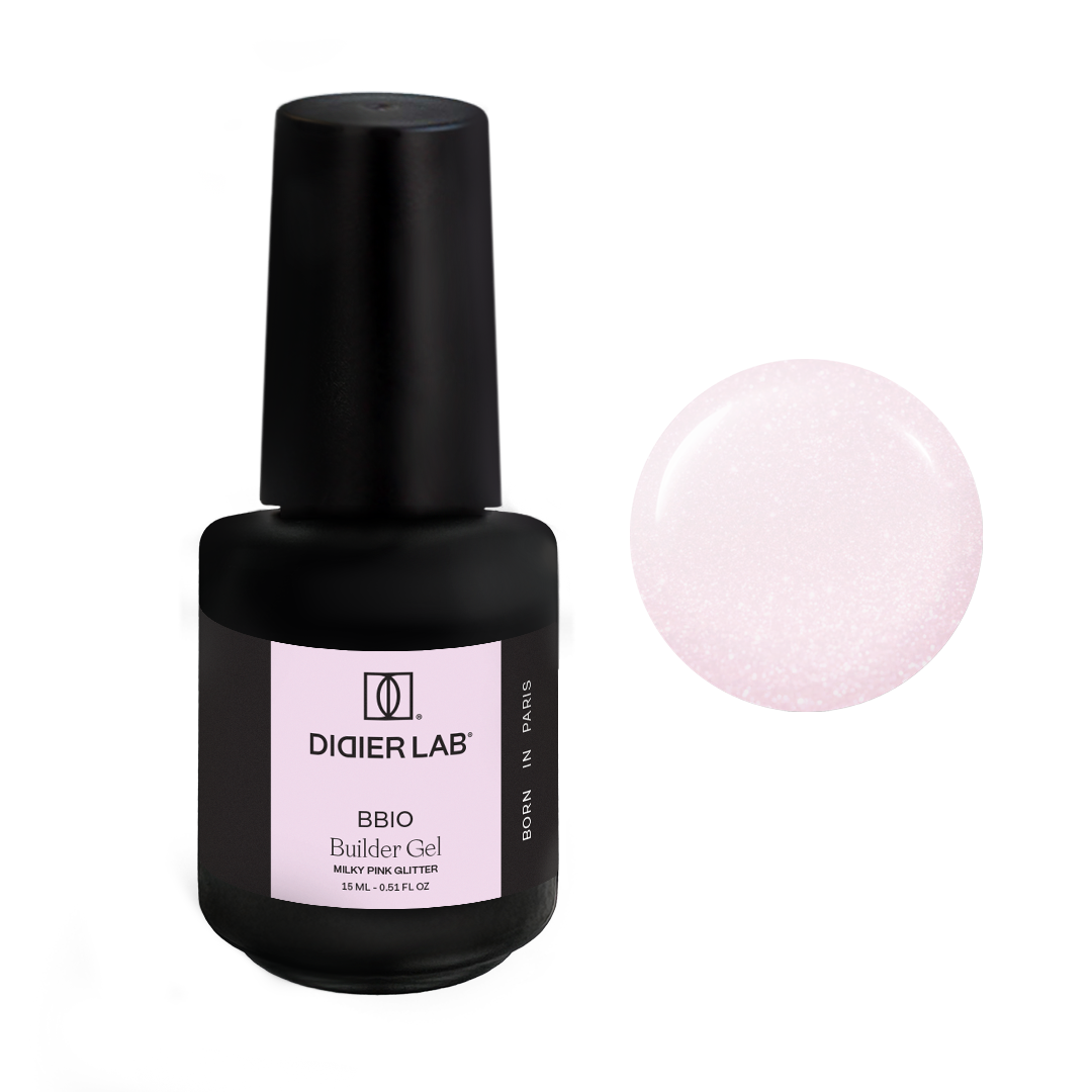 BBIO Żel budujący w butelce "Didier Lab", Milky Pink Glitter, 15ml
